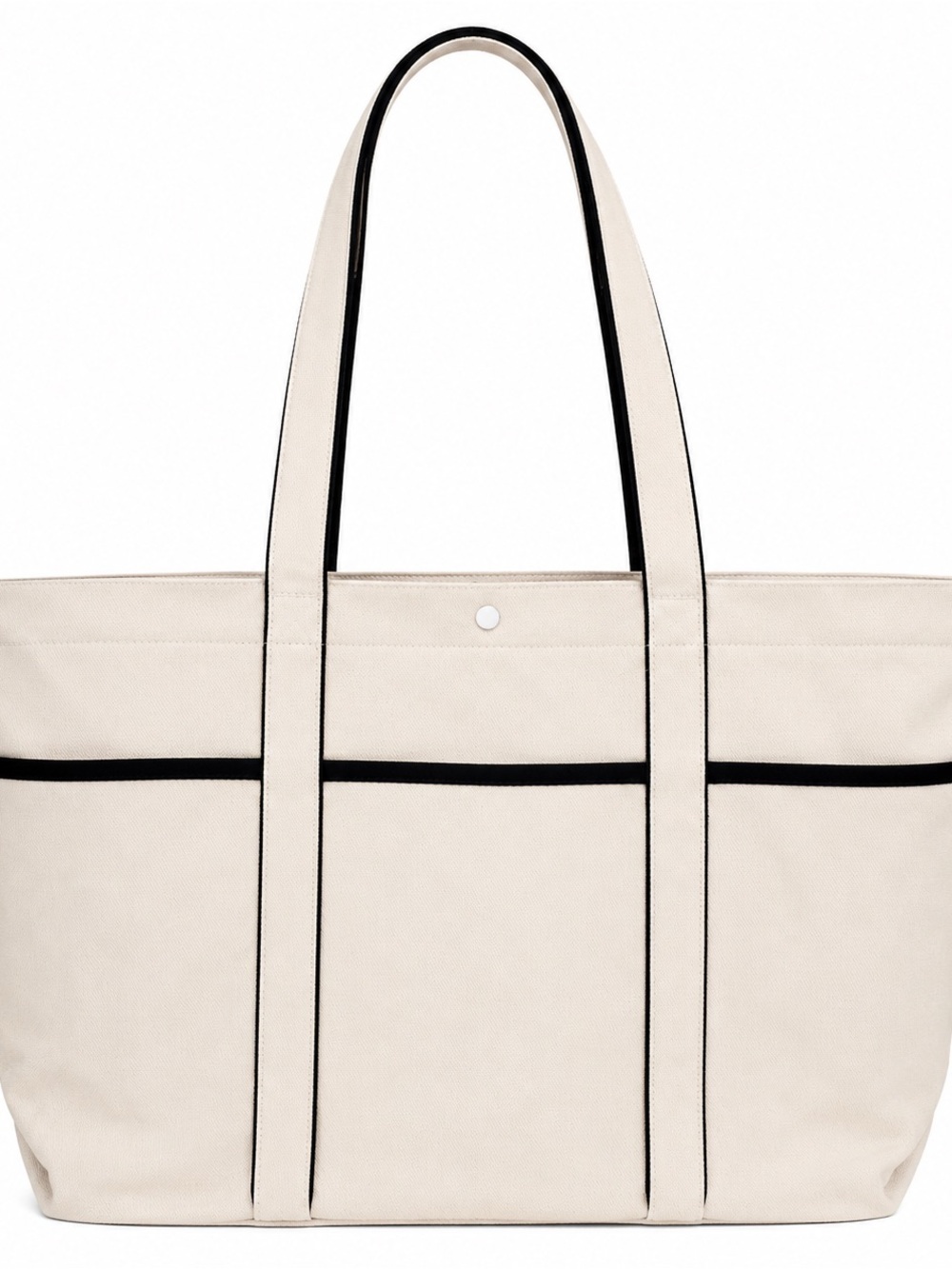 NWT Lululemon 20L Canvas Tote Bag Cream Black Large Travel Gym Beach - Picture 2 of 4